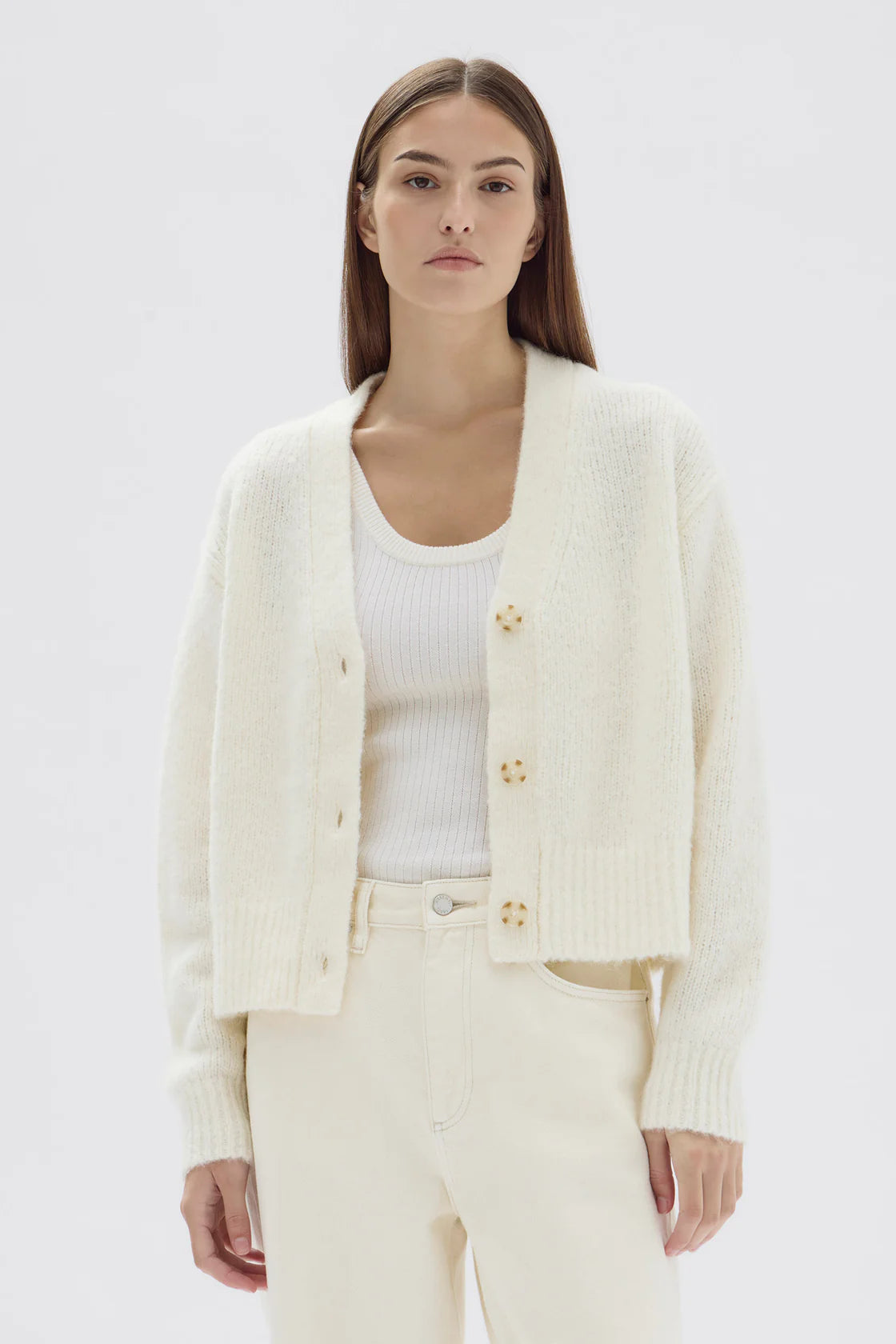 EVI WOOL KNIT CARDIGAN | CREAM