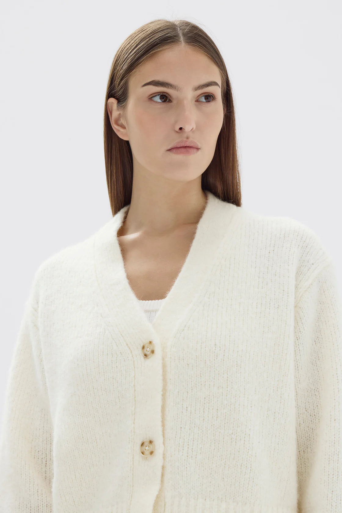 EVI WOOL KNIT CARDIGAN | CREAM