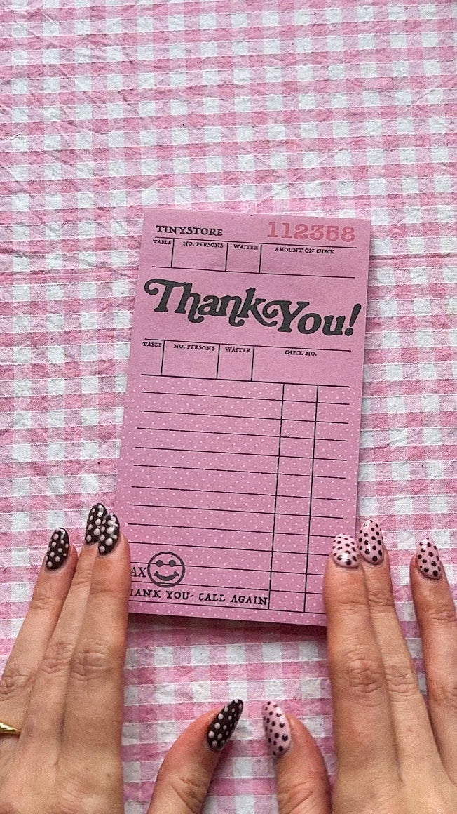 SIGNATURE PINK 'THANK YOU'  NOTEPAD