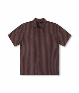 REYNOLDS STRIPE SS SHIRT | BROWN