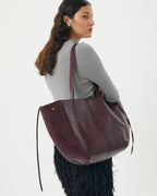 REESE MARKET TOTE BAG | BORDEAUX CROC