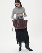 REESE MARKET TOTE BAG | BORDEAUX CROC