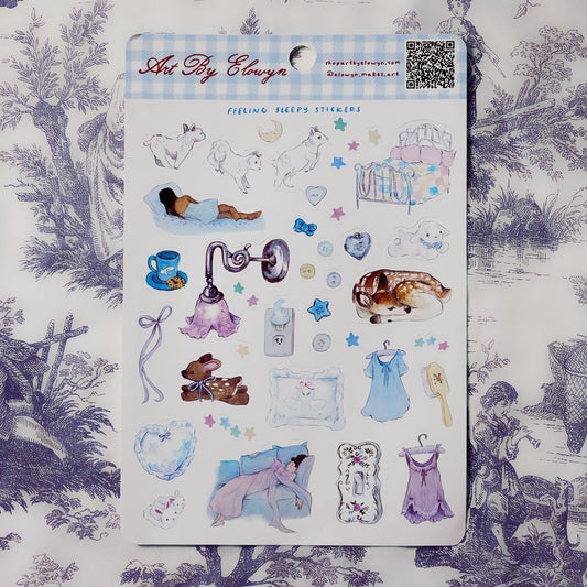 Art By Elowyn Feeling Sleepy Sticker Sheet