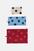 Baggu Flat Pouch Set Polka Dot Mix