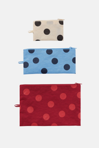 Baggu Flat Pouch Set Polka Dot Mix