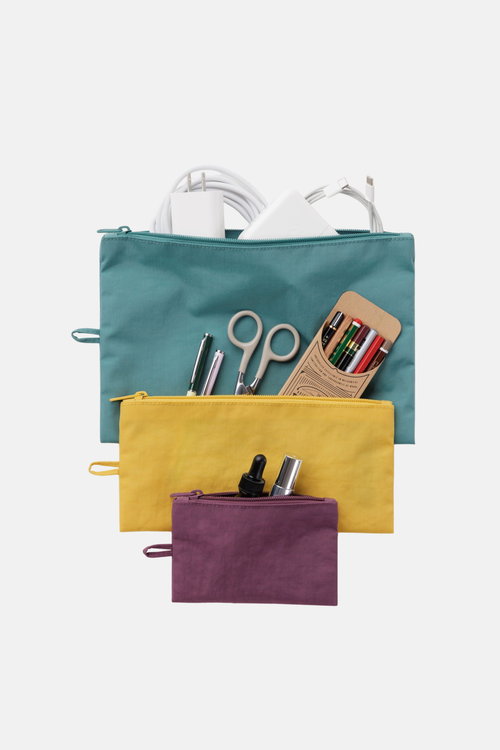 Baggu Flat Pouch Set Jewel Mix