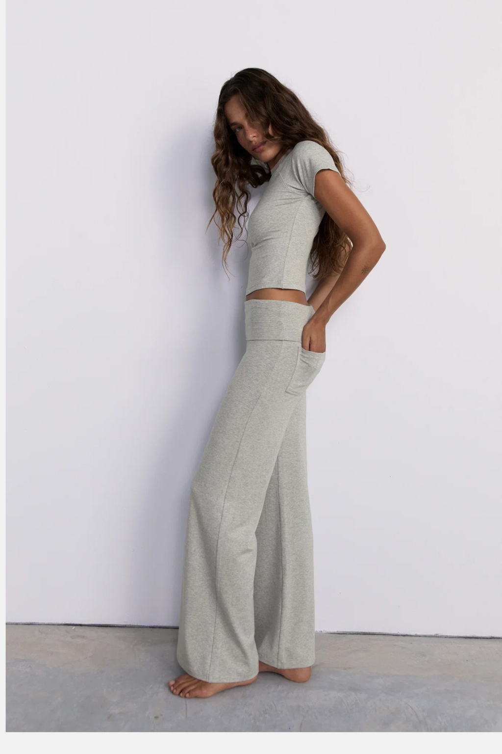 Pinky & Kamal Full Length Yin Flare Grey Marle
