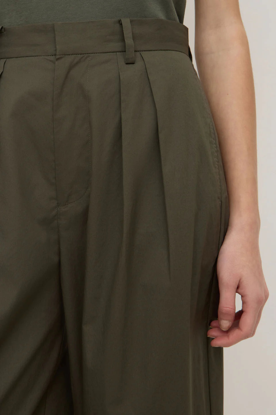 GENO POPLIN PANT | MOSS
