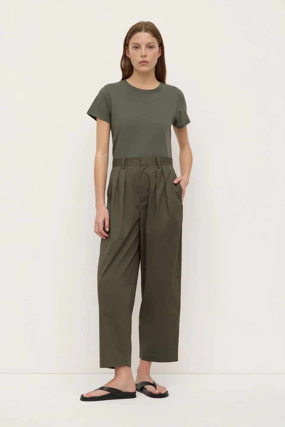 GENO POPLIN PANT | MOSS