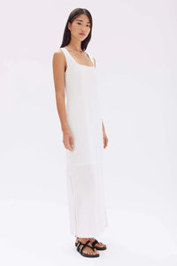 GEORGINA LINEN MAXI DRESS | WHITE