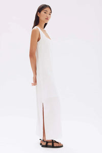 GEORGINA LINEN MAXI DRESS | WHITE