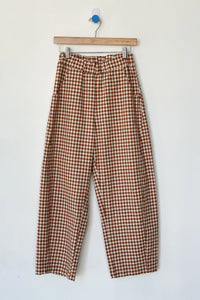 GINGHAM ARC PANTS | CINNAMON GINGHAM