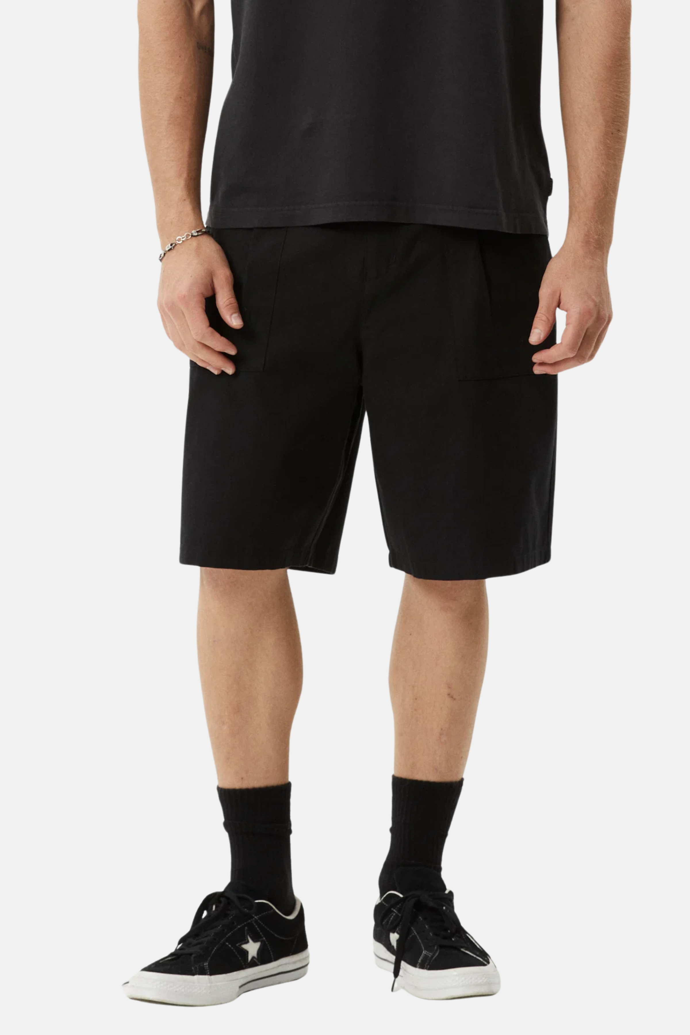 Afends Glider Pleated Short Black