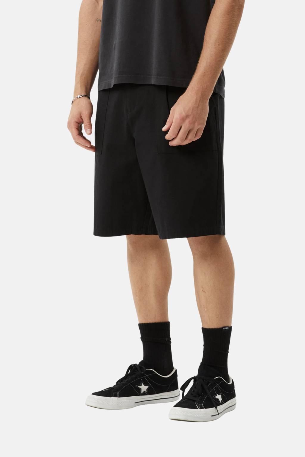 Afends Glider Pleated Short Black