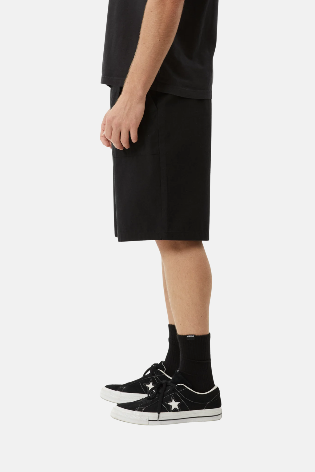 Afends Glider Pleated Short Black