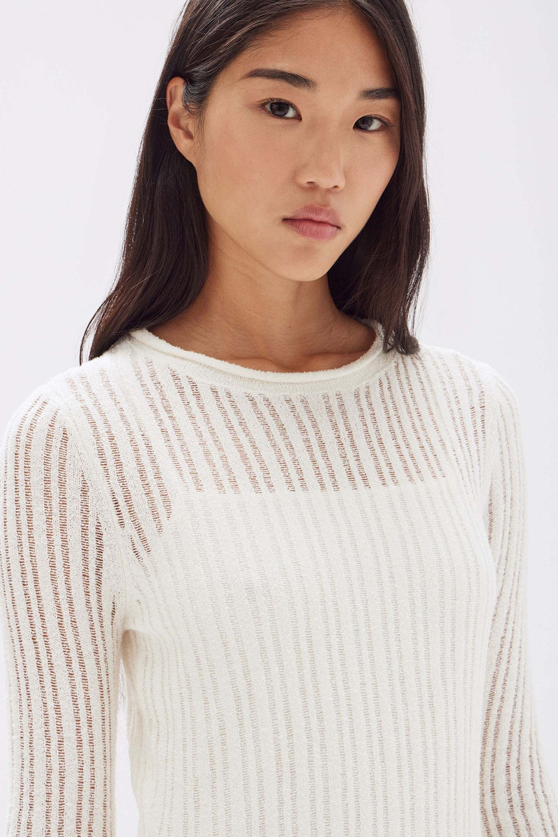 GWEN COTTON KNIT MINI DRESS | CREAM