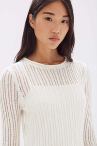 GWEN COTTON KNIT MINI DRESS | CREAM