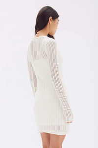 GWEN COTTON KNIT MINI DRESS | CREAM