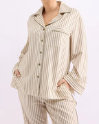 LONG SLEEVE SHIRT | MATCHA STRIPES
