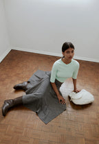 TAILORED HANKERCHEIF SKIRT | GRIGIO MELANGE