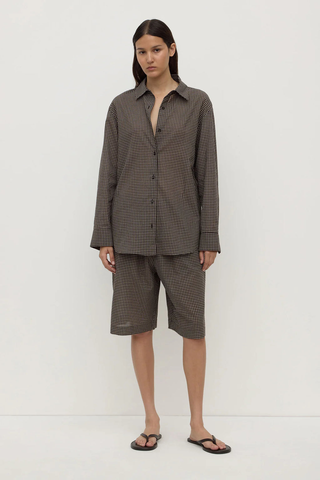HARRIET CHECK LONG SLEEVE | BROWN/BLACK