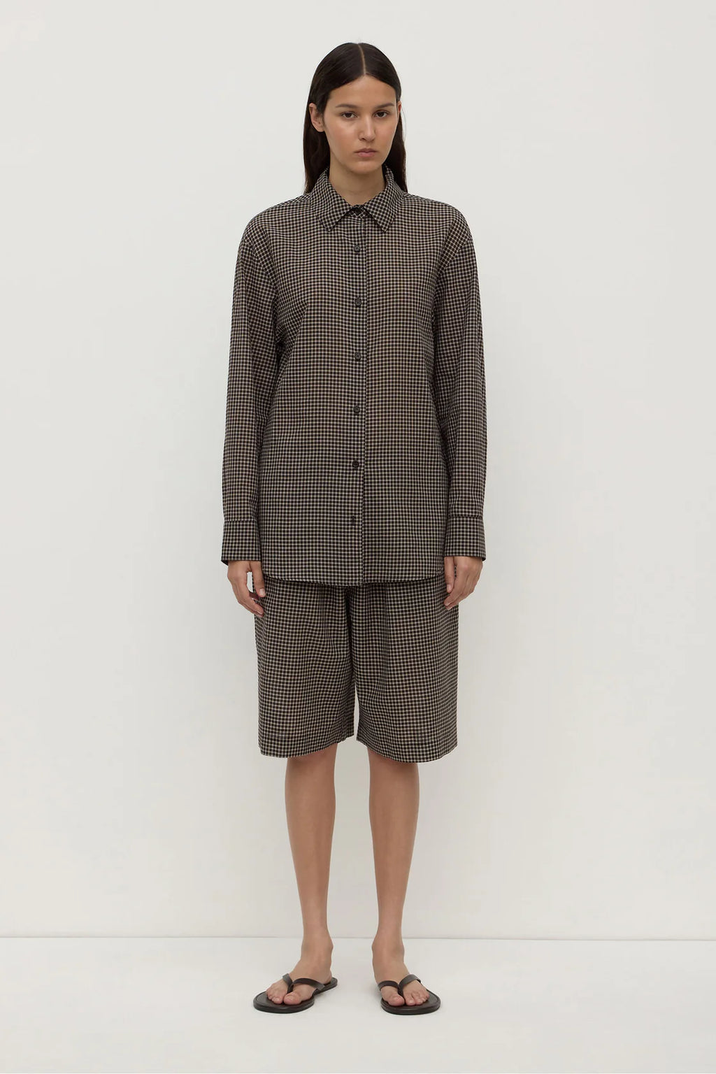 HARRIET CHECK LONG SLEEVE | BROWN/BLACK