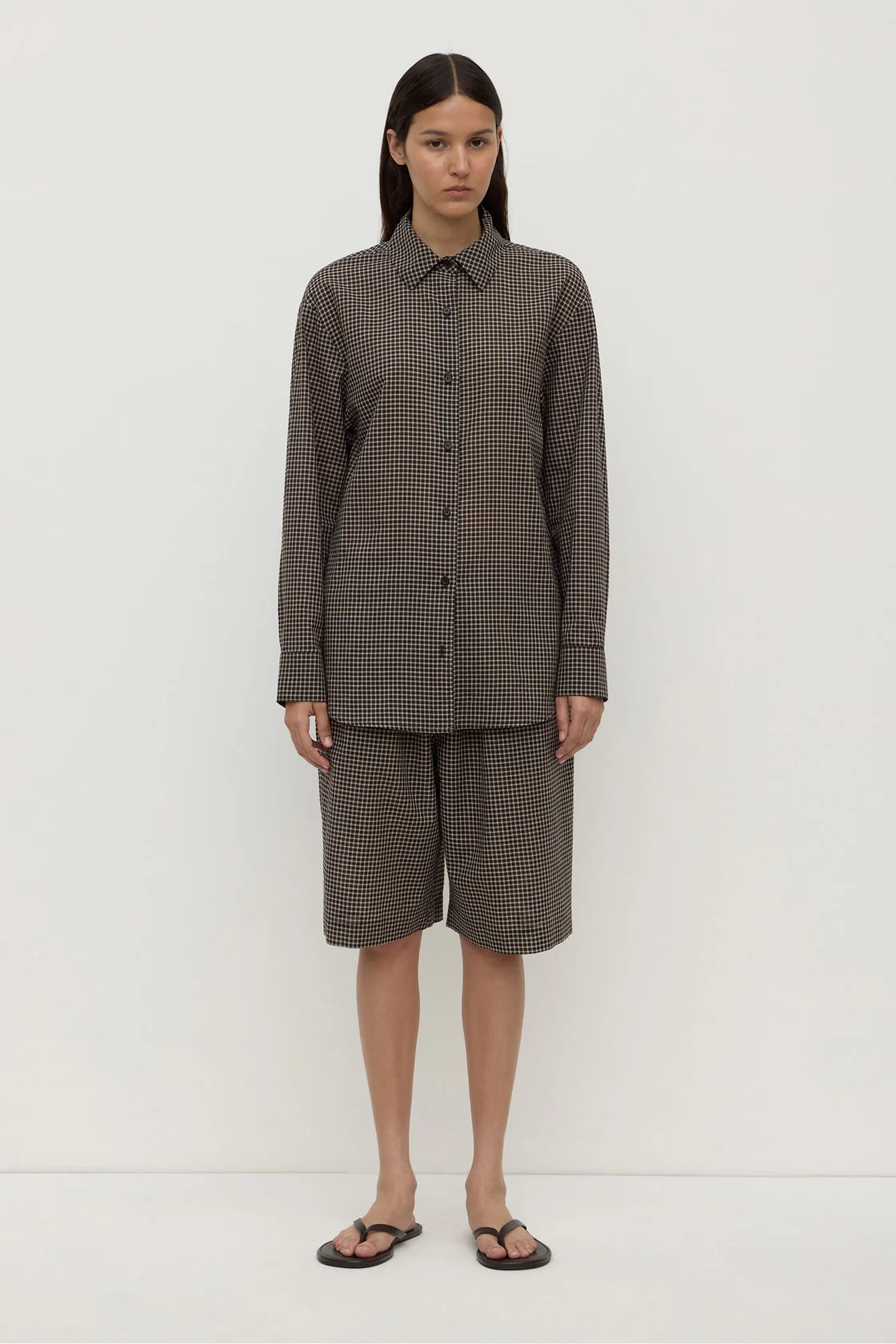 HARRIET CHECK LONG SLEEVE | BROWN/BLACK