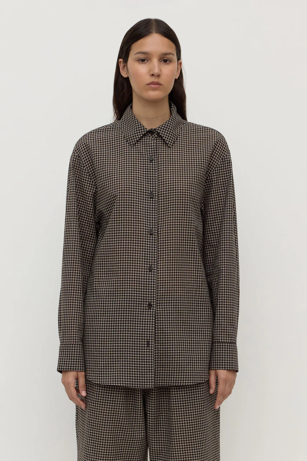HARRIET CHECK LONG SLEEVE | BROWN/BLACK