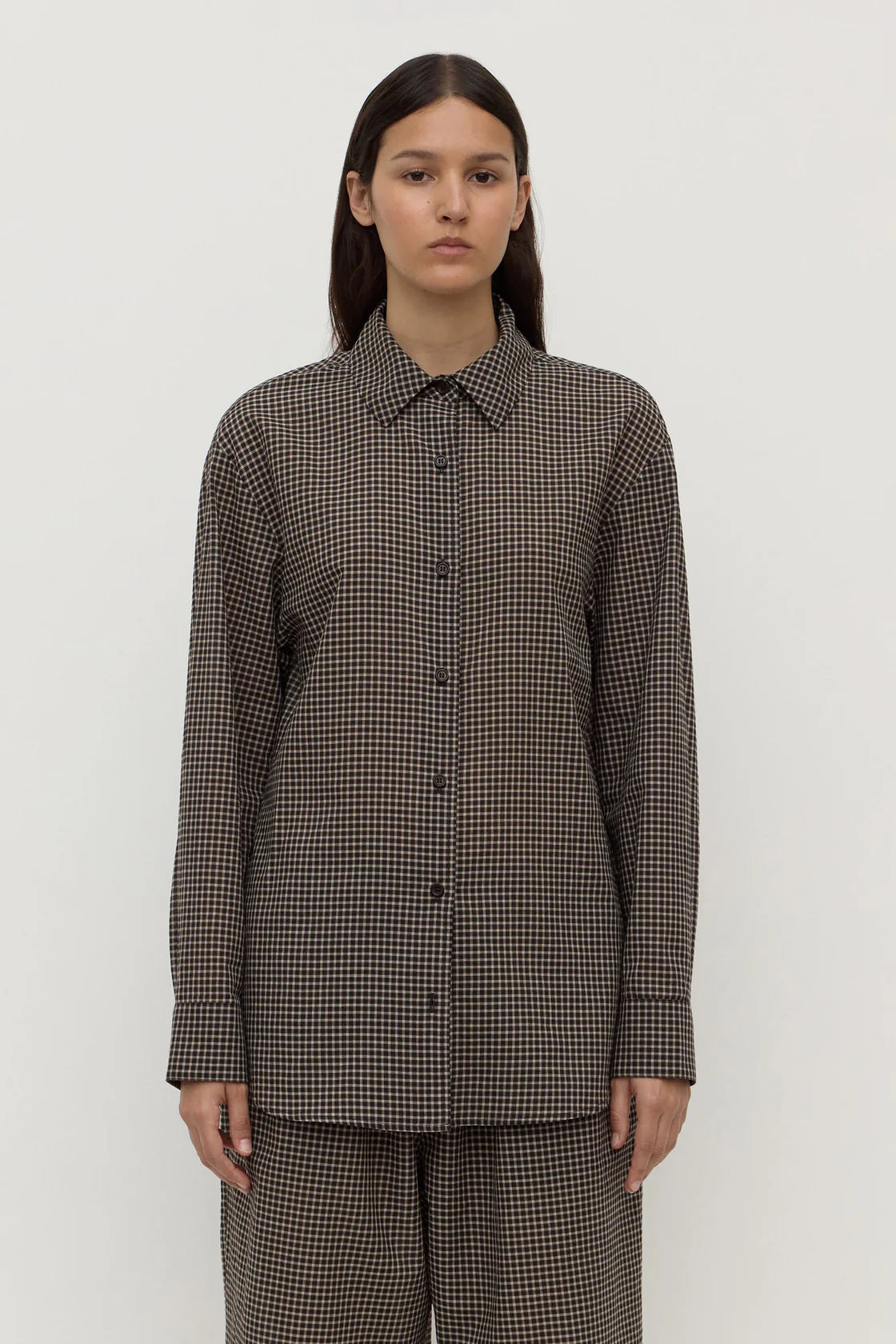 HARRIET CHECK LONG SLEEVE | BROWN/BLACK
