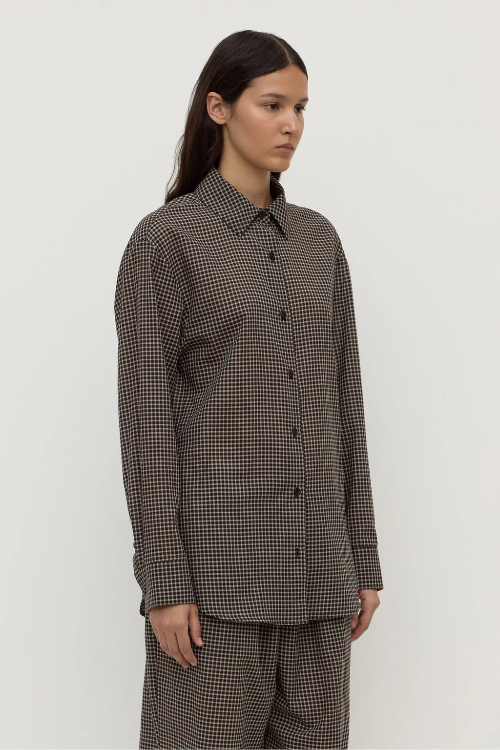 HARRIET CHECK LONG SLEEVE | BROWN/BLACK