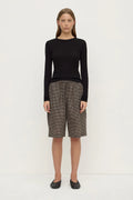 HARRIET CHECK SHORTS | BROWN BLACK