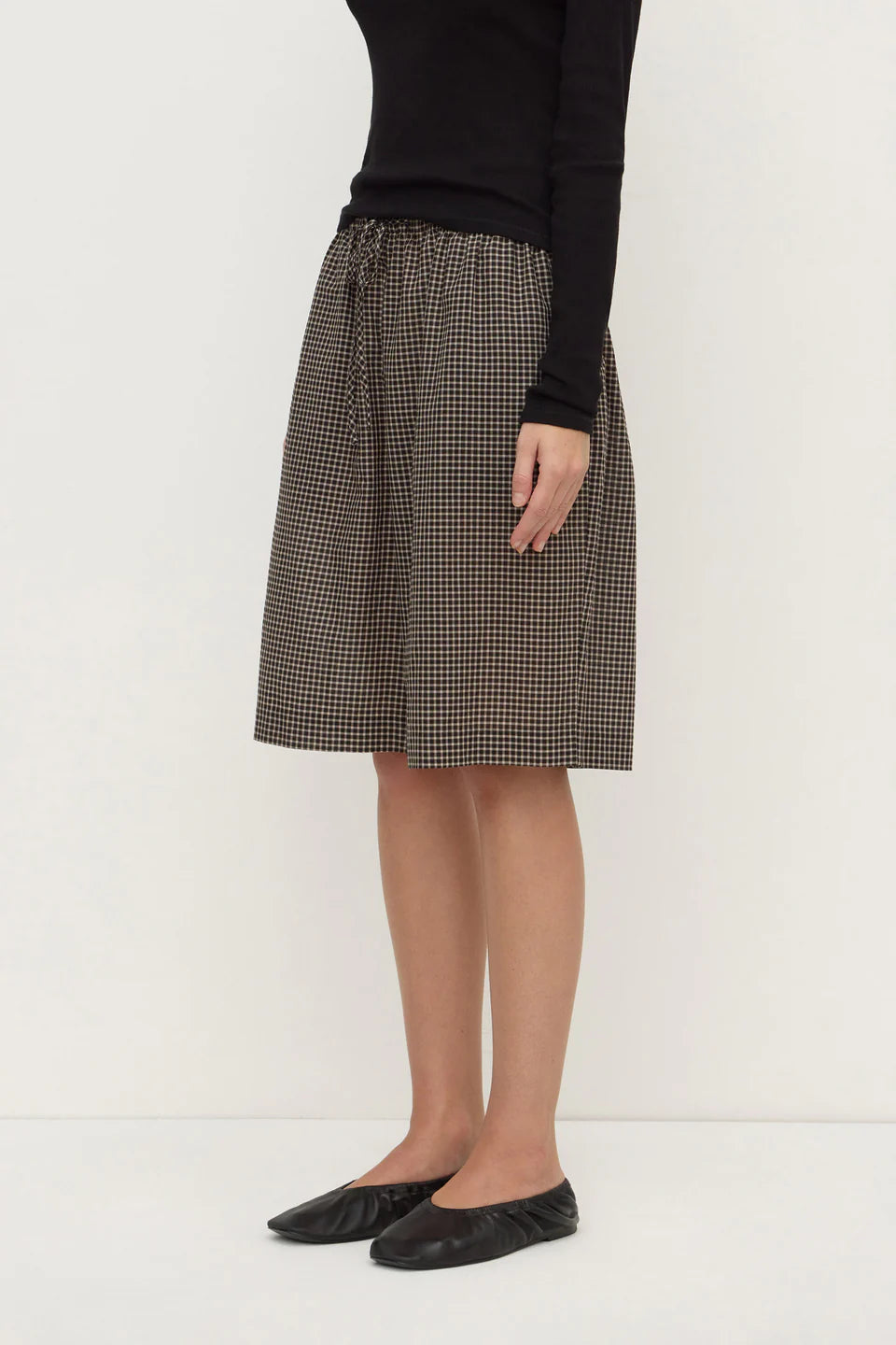 HARRIET CHECK SHORTS | BROWN BLACK