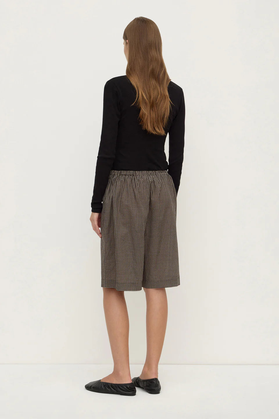 HARRIET CHECK SHORTS | BROWN BLACK