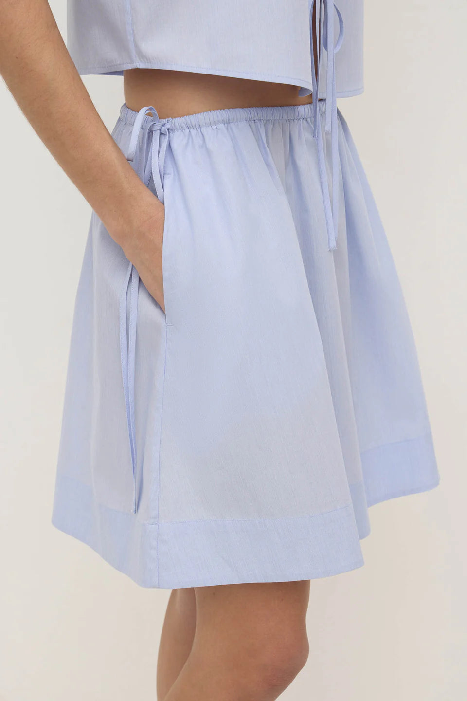 HAVANA STRIPE POPLIN SKIRT | BLUE/WHITE STRIPE