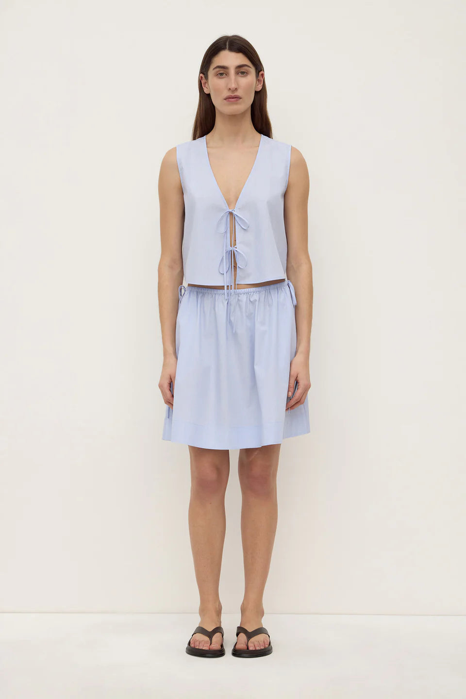 HAVANA STRIPE POPLIN SKIRT | BLUE/WHITE STRIPE