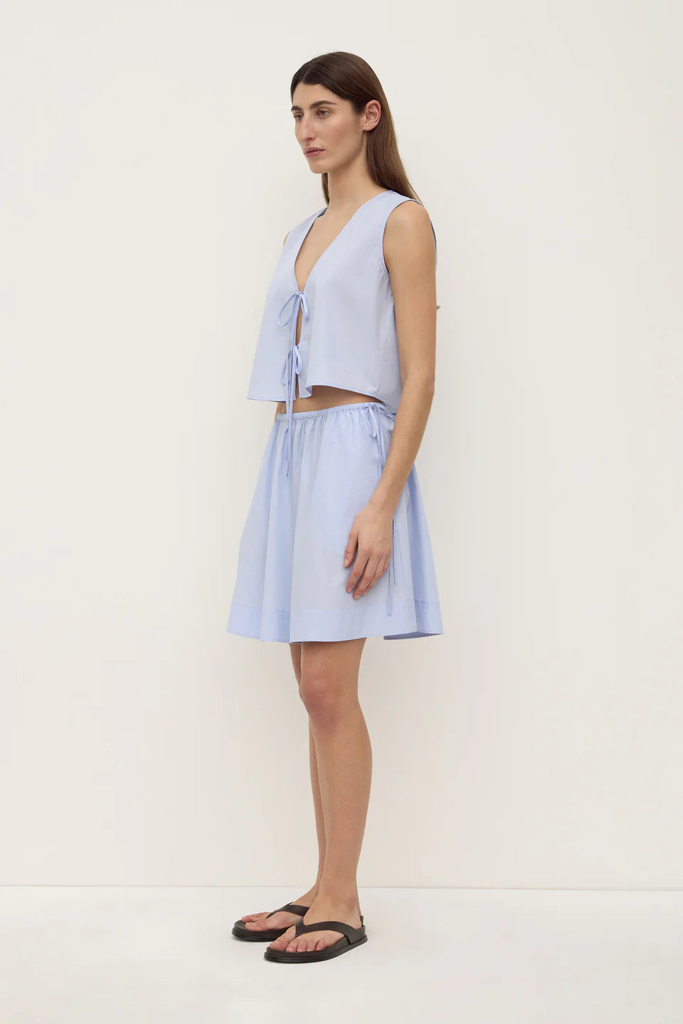 HAVANA STRIPE POPLIN SKIRT | BLUE/WHITE STRIPE