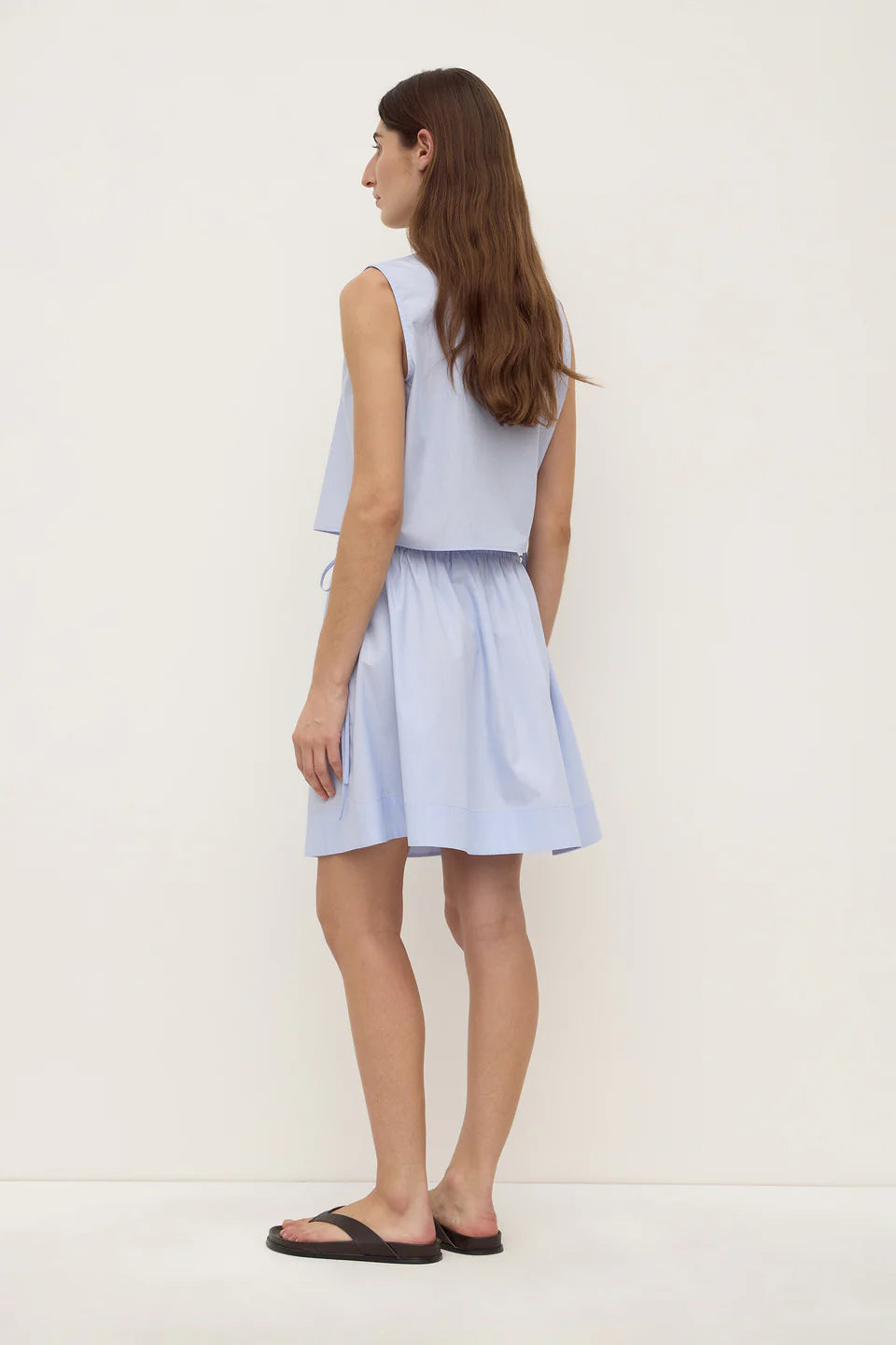 HAVANA STRIPE POPLIN SKIRT | BLUE/WHITE STRIPE