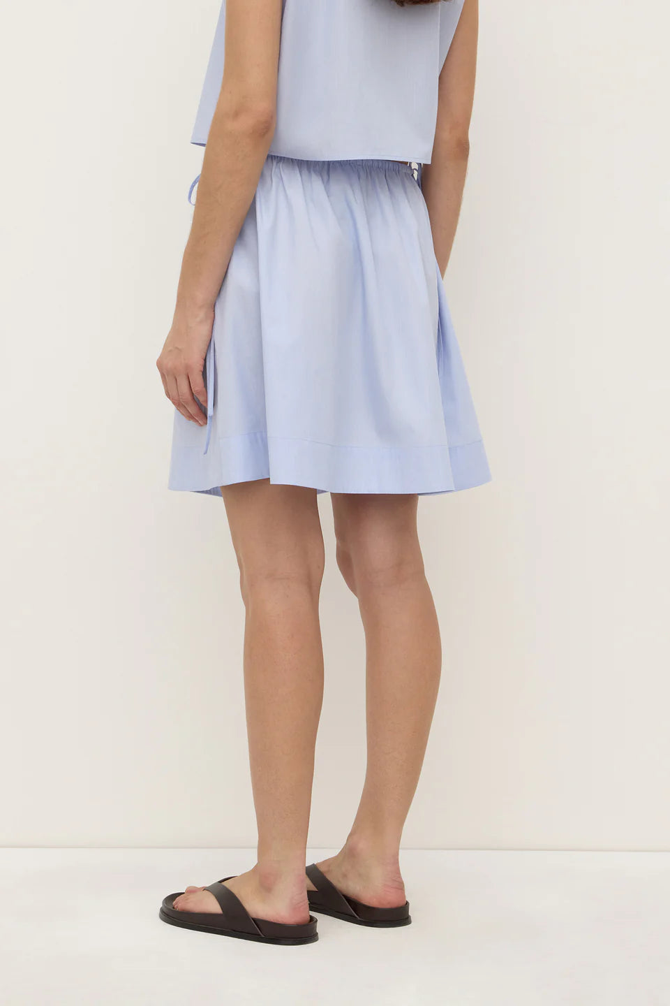 HAVANA STRIPE POPLIN SKIRT | BLUE/WHITE STRIPE