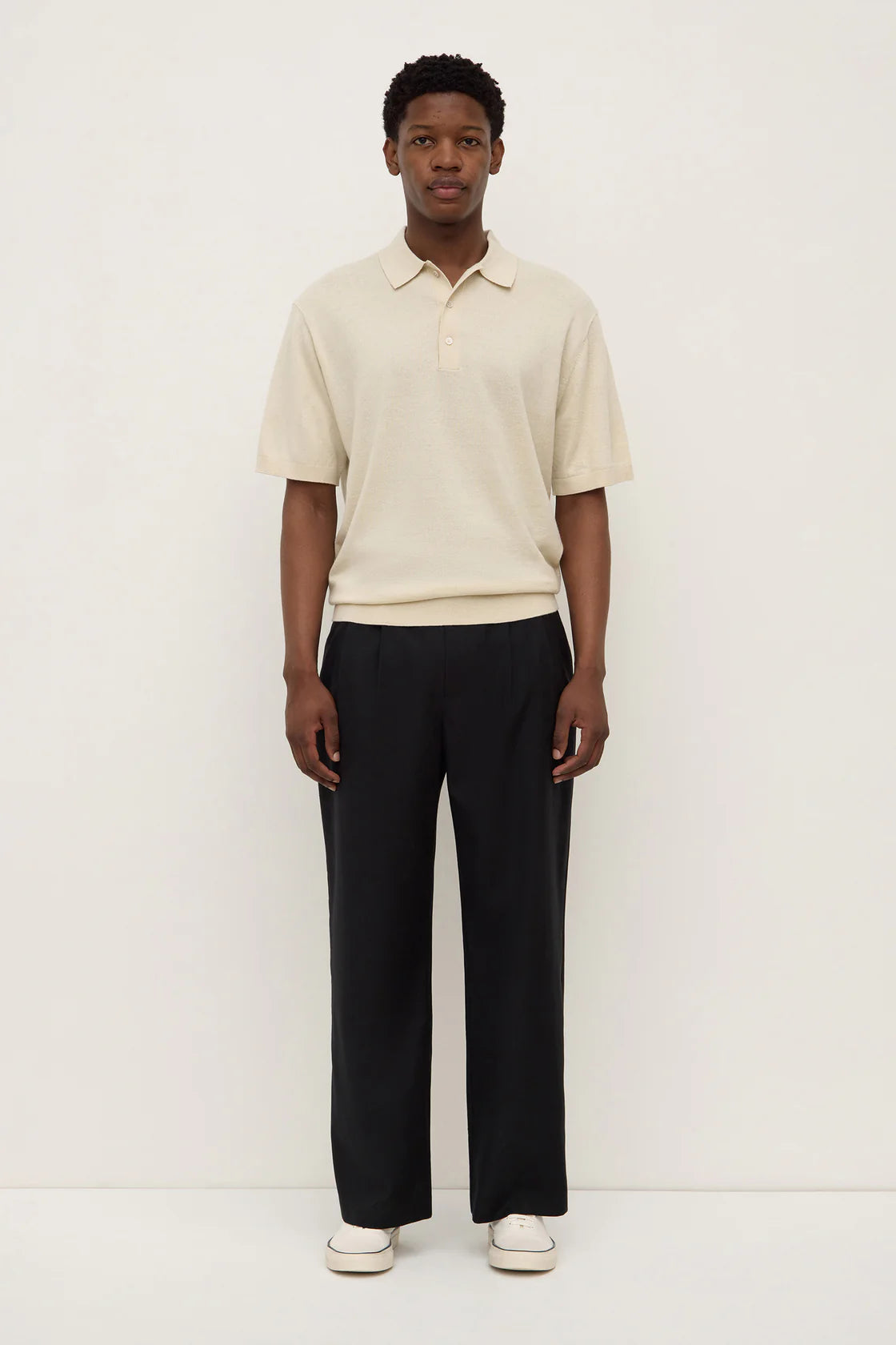 HENRY KNIT POLO | LIMESTONE