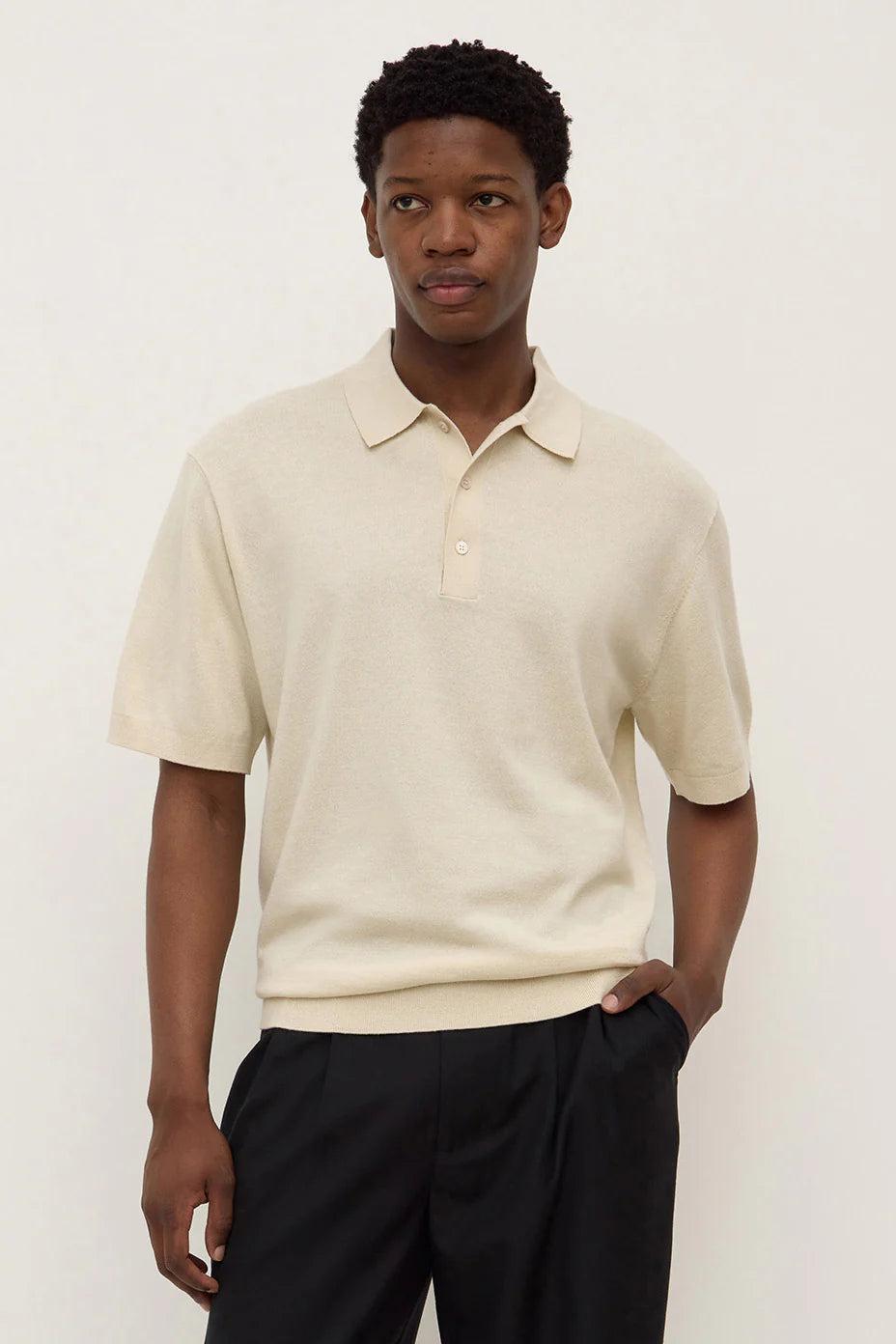 HENRY KNIT POLO | LIMESTONE