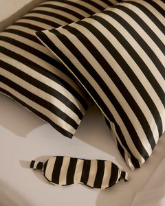 SILK EYEMASK | VANILLA BEAN STRIPES