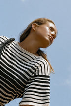 Zulu & Zephyr Ramie Cotton Knit Mini Dress Ombre Stripe