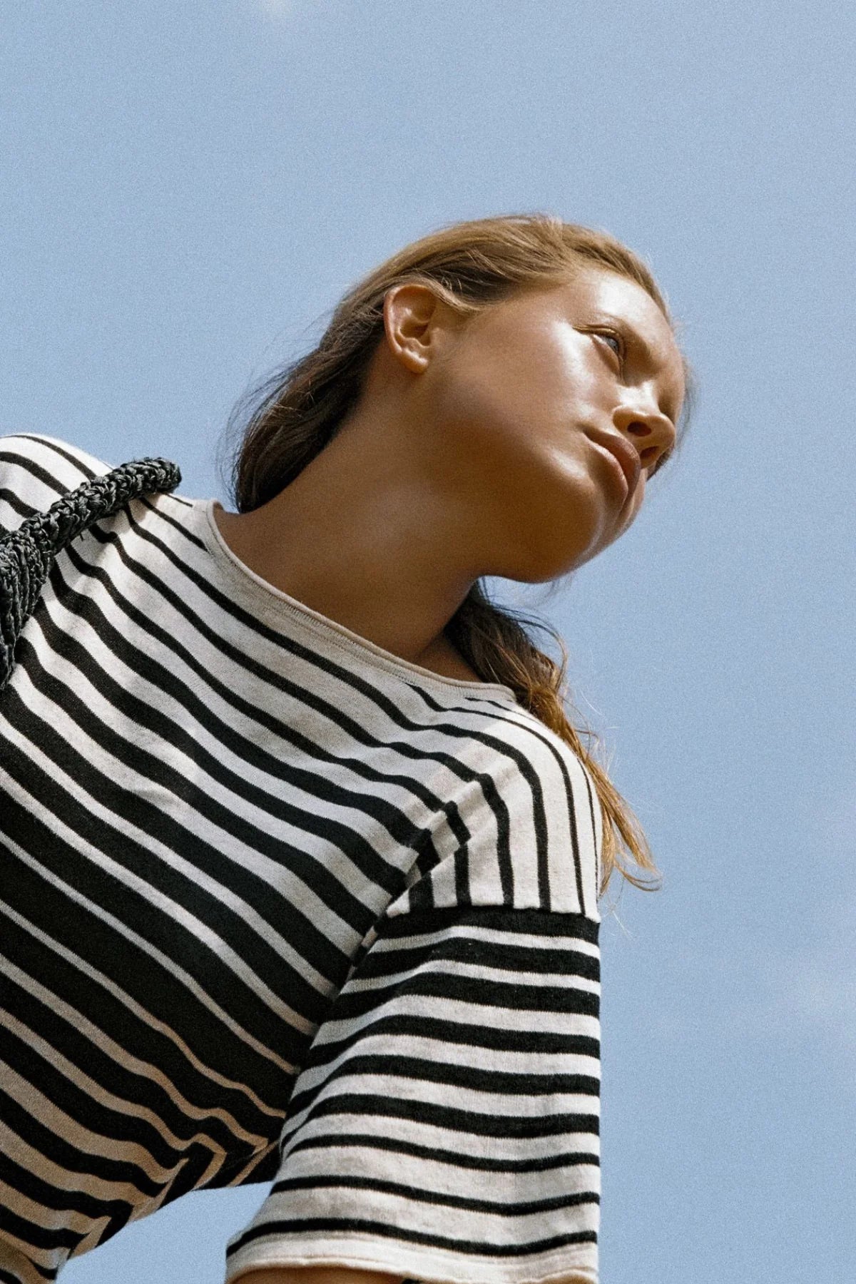 Zulu & Zephyr Ramie Cotton Knit Mini Dress Ombre Stripe