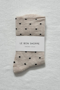 SNEAKER SOCKS | POLKA DOT | OATMEAL/BLACK
