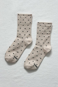 SNEAKER SOCKS | POLKA DOT | OATMEAL/BLACK