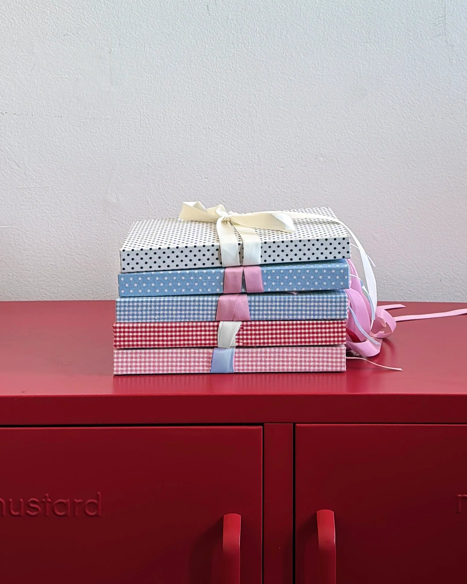 SIGNATURE RIBBON JUNK JOURNAL | CHERRY (RED GINGHAM + RED RIBBON )