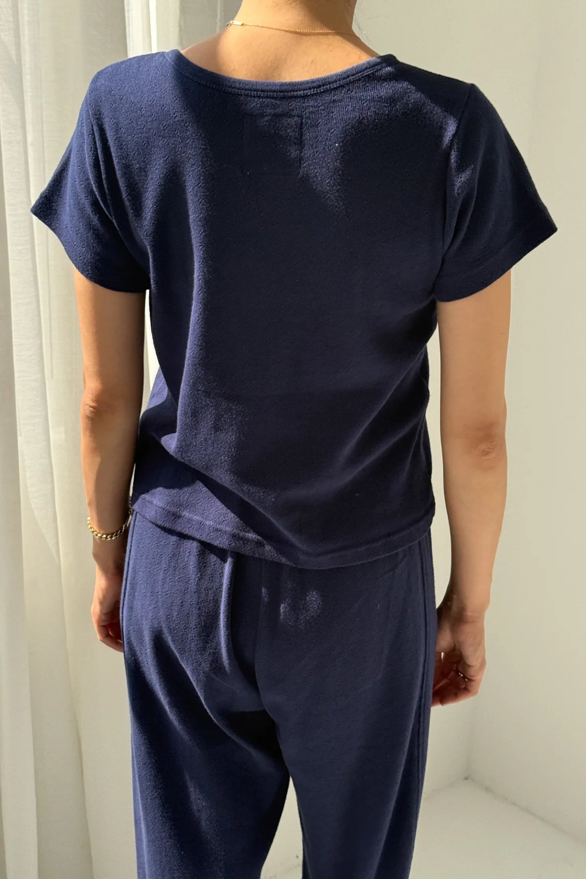 POINTELLE BABE TEE | NAVY