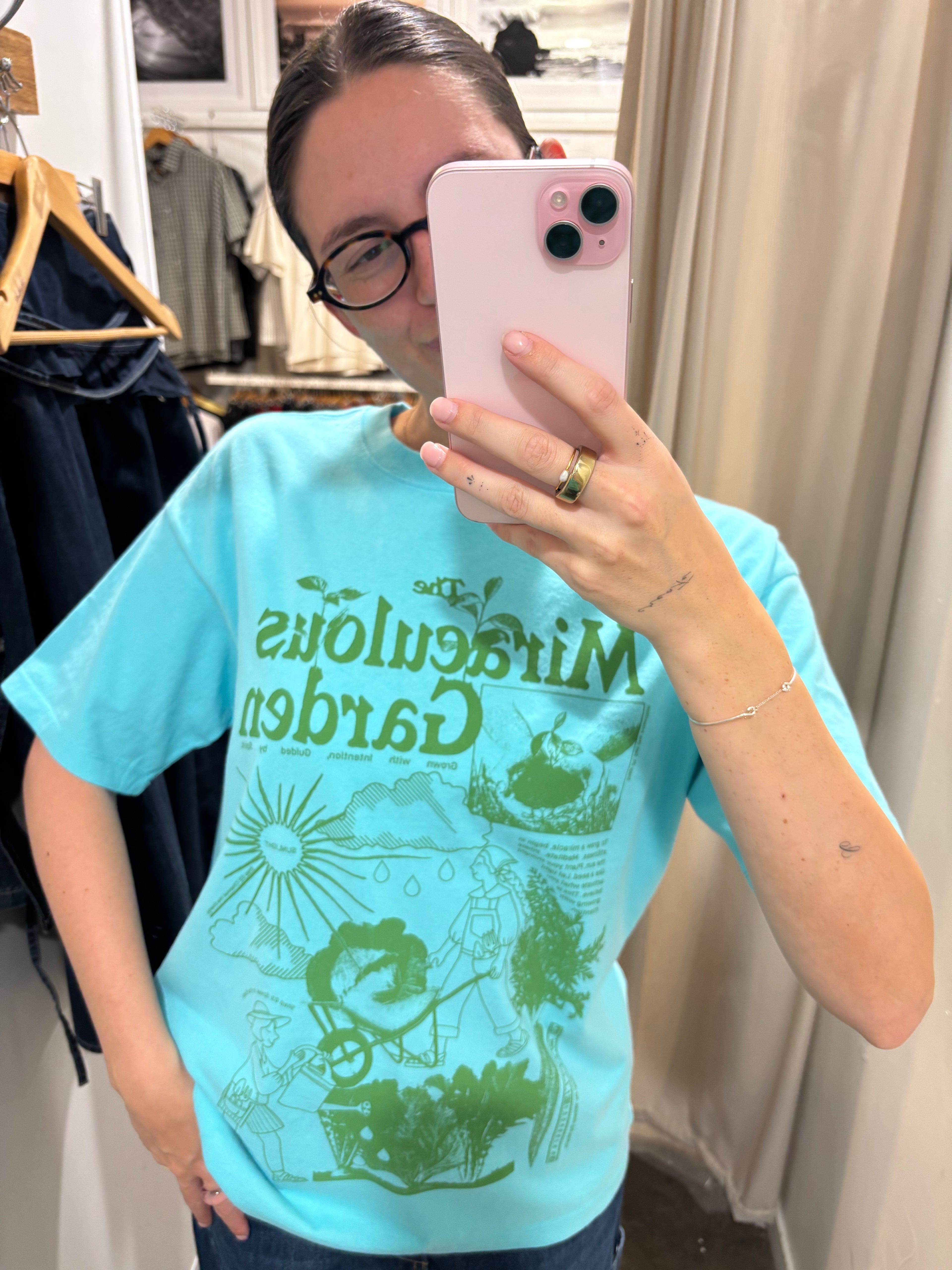 MIRACULOUS GARDEN GRAPHIC TEE | AQUA