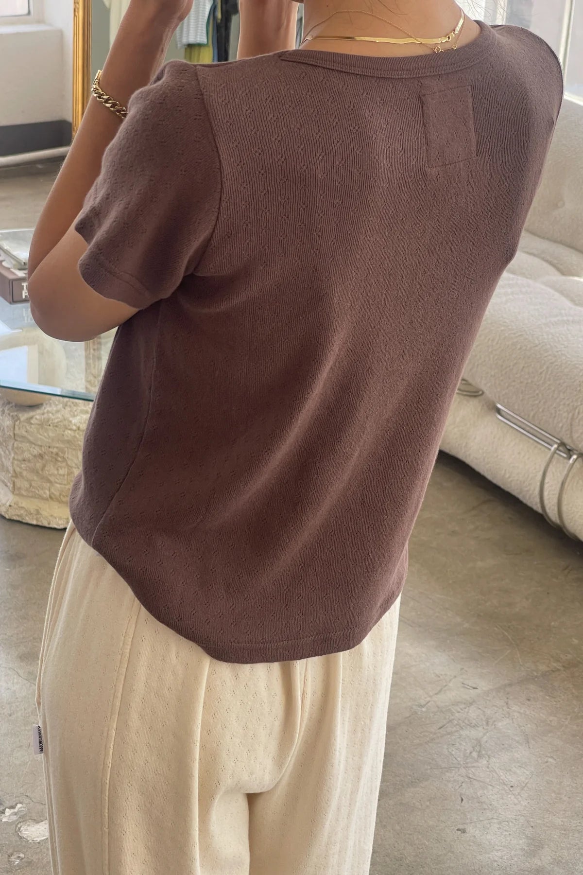 POINTELLE BABE TEE | CHOCOLATE