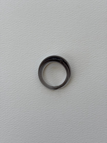 GLASS RING | SMOKE